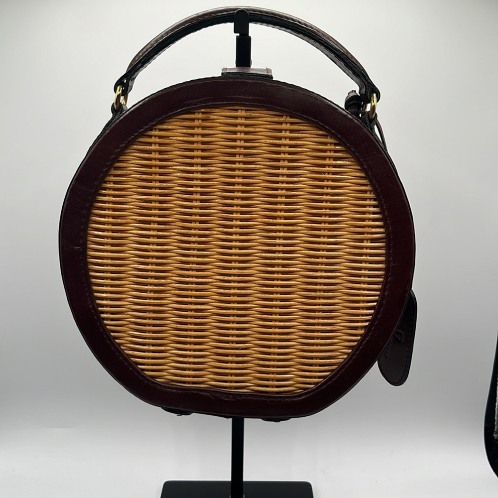 ETIENNE AIGNER ROUND WICKER LEATHER CROSSBODY BAG - Picture 3 of 16